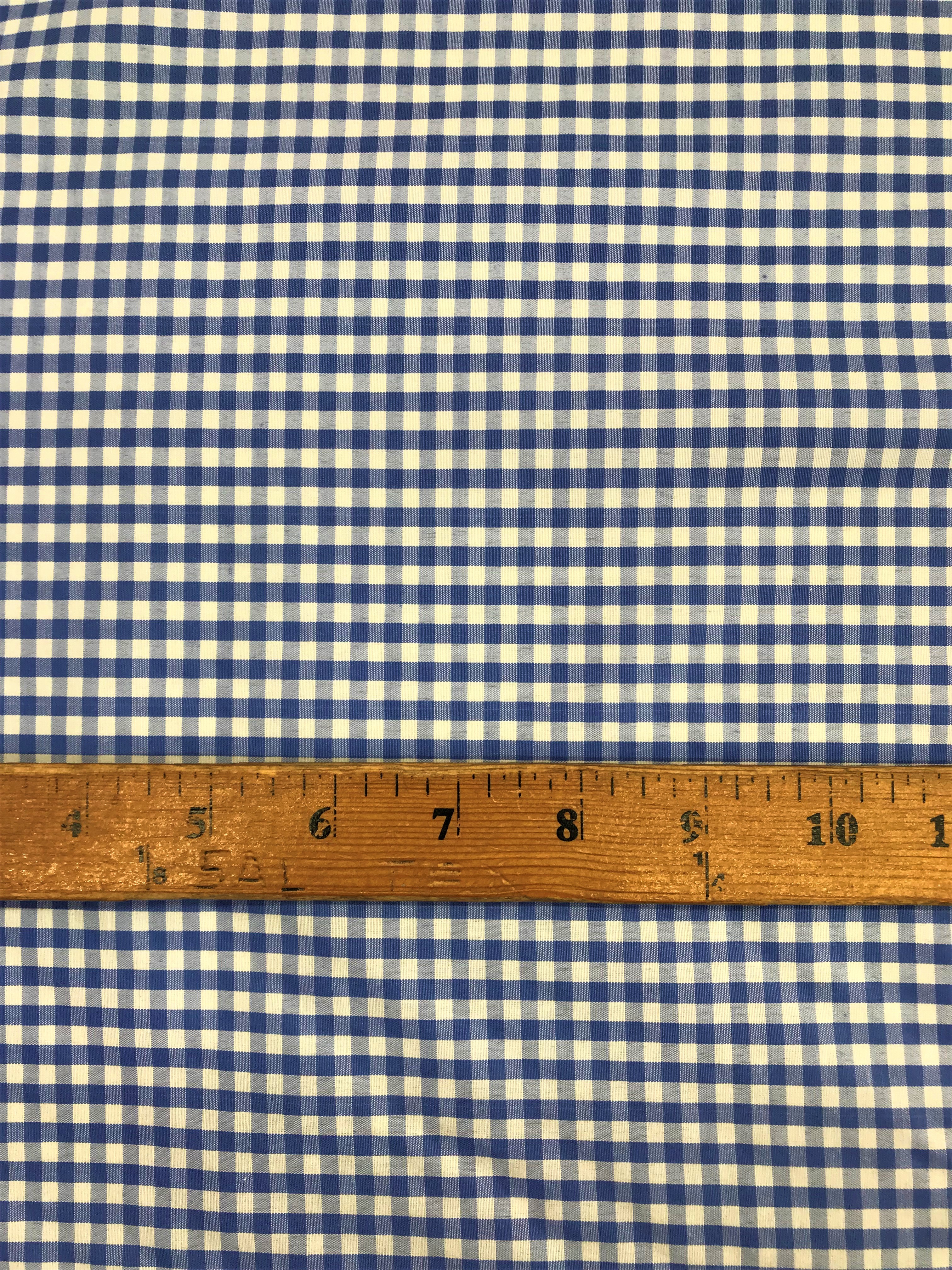 1/8″ Royal Blue Gingham Checkered Poly Cotton Sal Tex Fabrics, Inc.