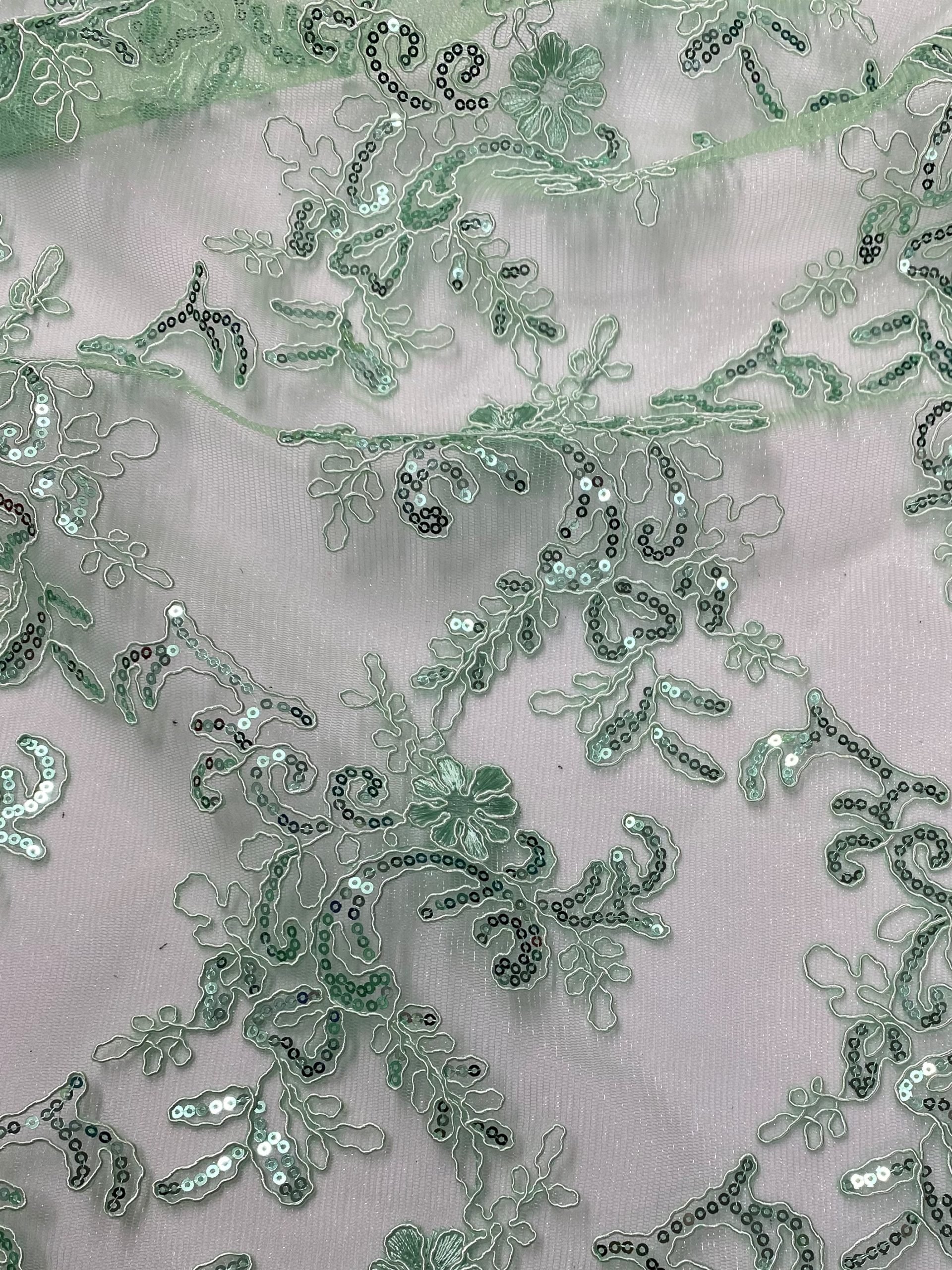 Mint green lace trim - Lace trim - lace fabric from